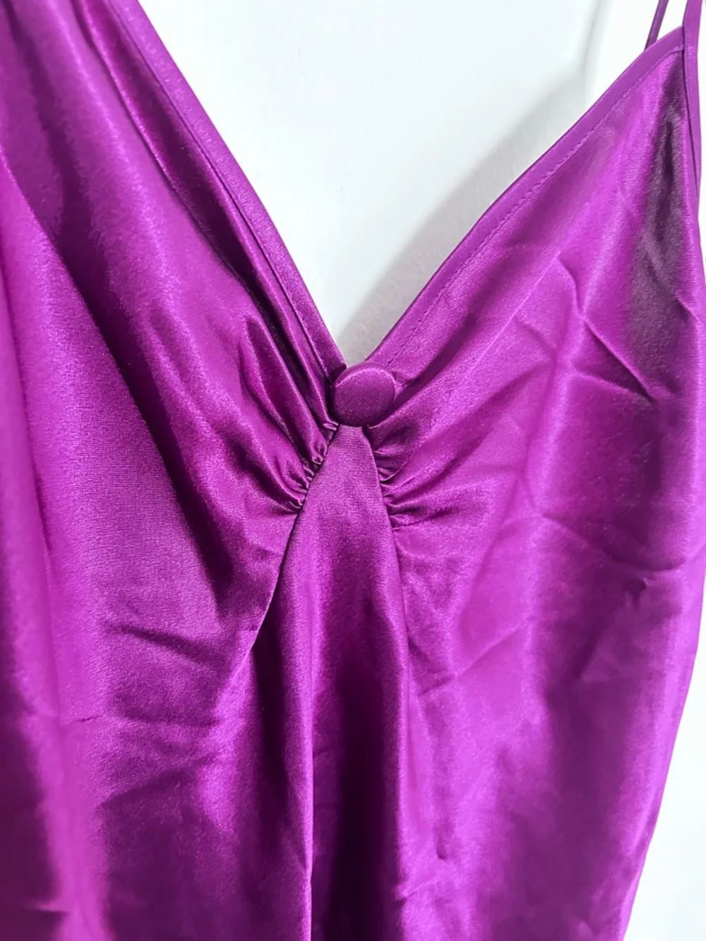 Miss Dior Vintage Satin Slip Dress Fuchsia Pink Bias Cut Nightgown Size M